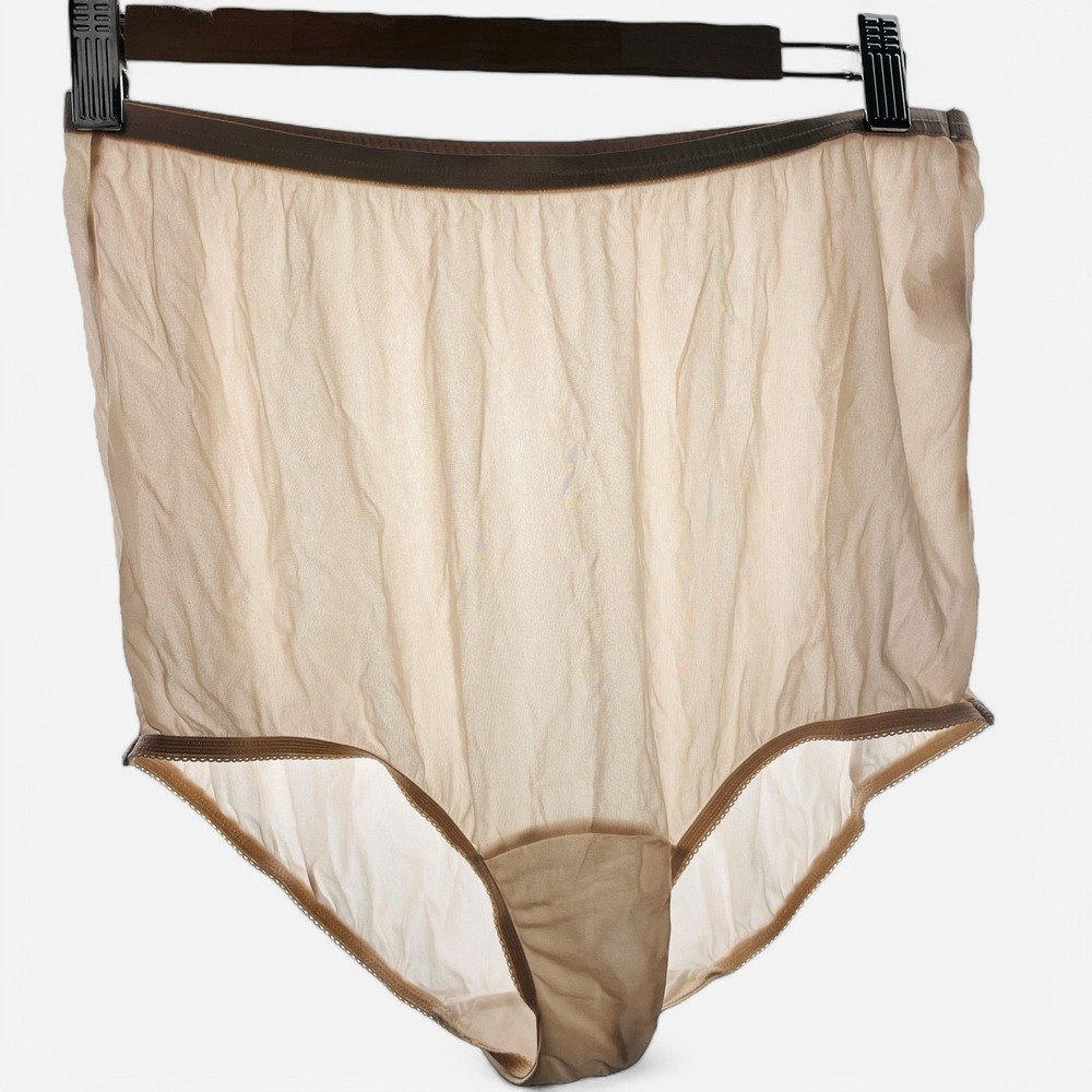 Vintage Cabernet Granny Panties Mushroom Nude Beige Sz‎ 9 48 Silky Sheer Nylon